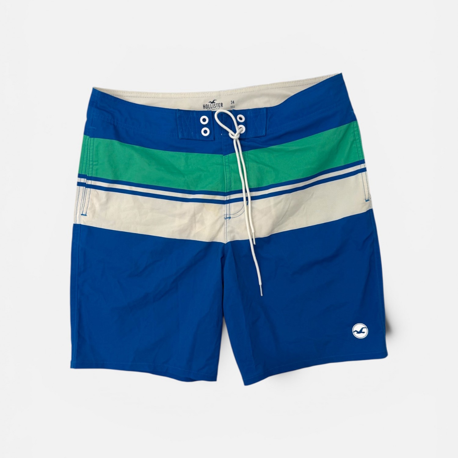 Hollister Ανδρικό Μαγιό Βερμούδα Μπλε–Πράσινο Ριγέ